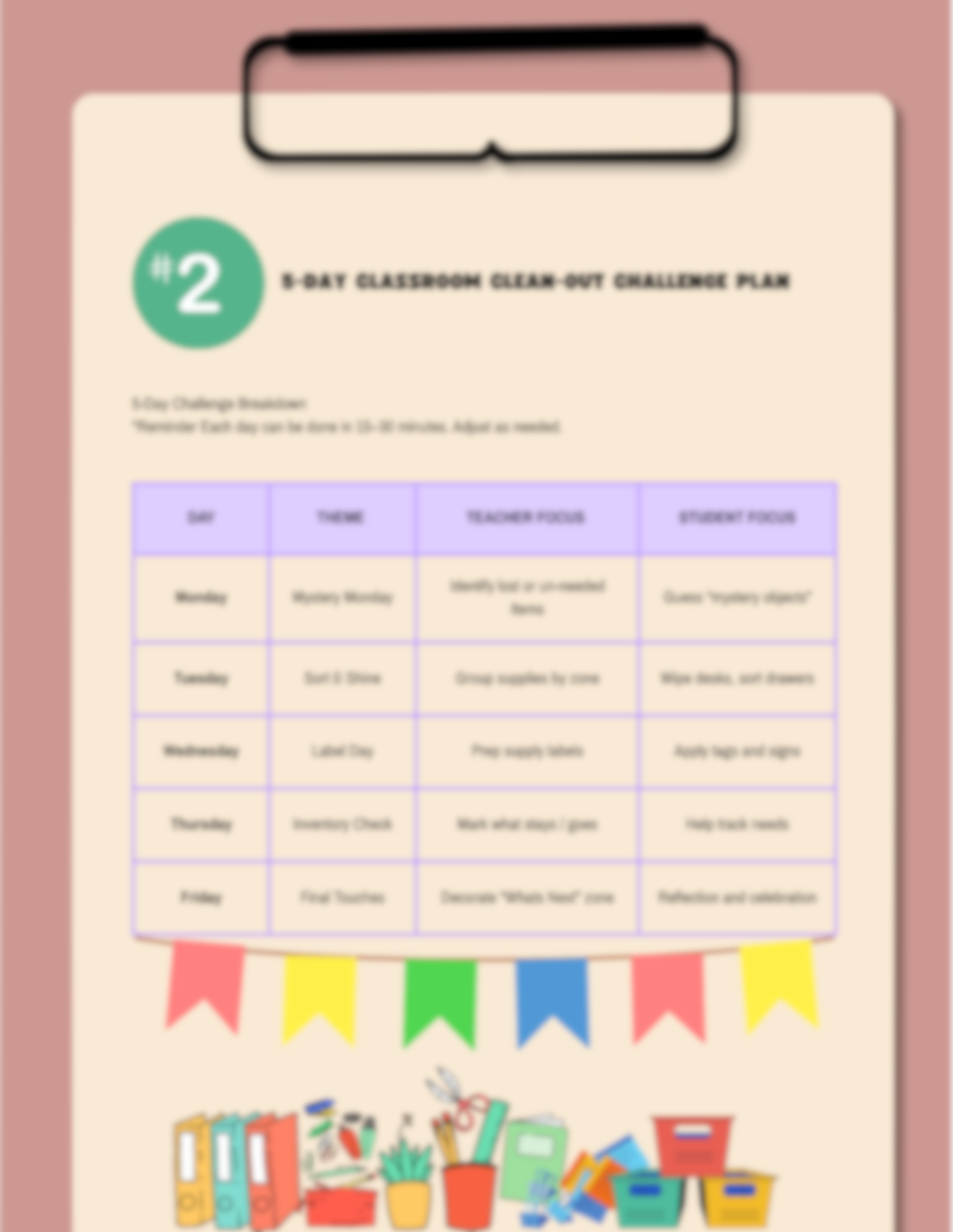 Classroom Clean-Out Challenge