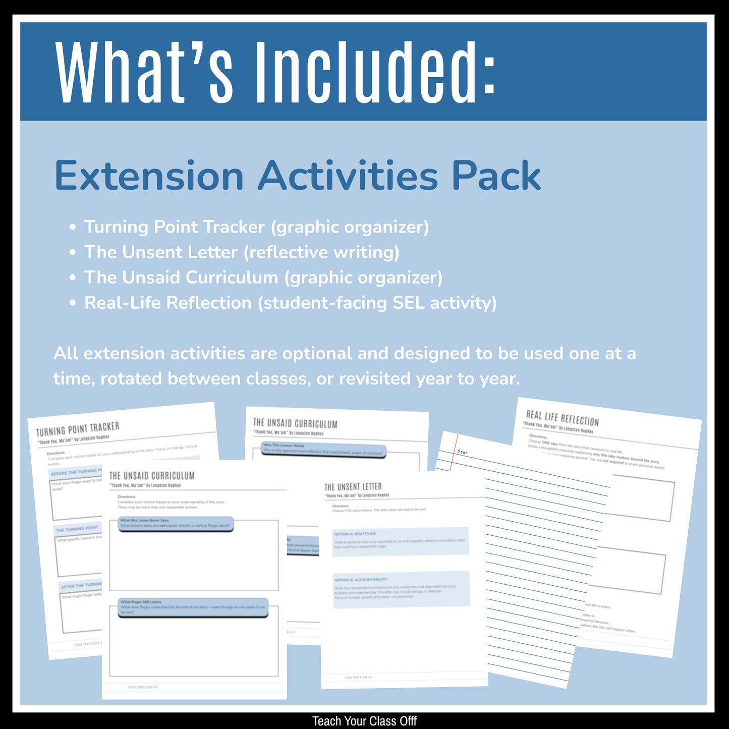 "Thank You, Ma'am" Complete Lesson & Extension Pack