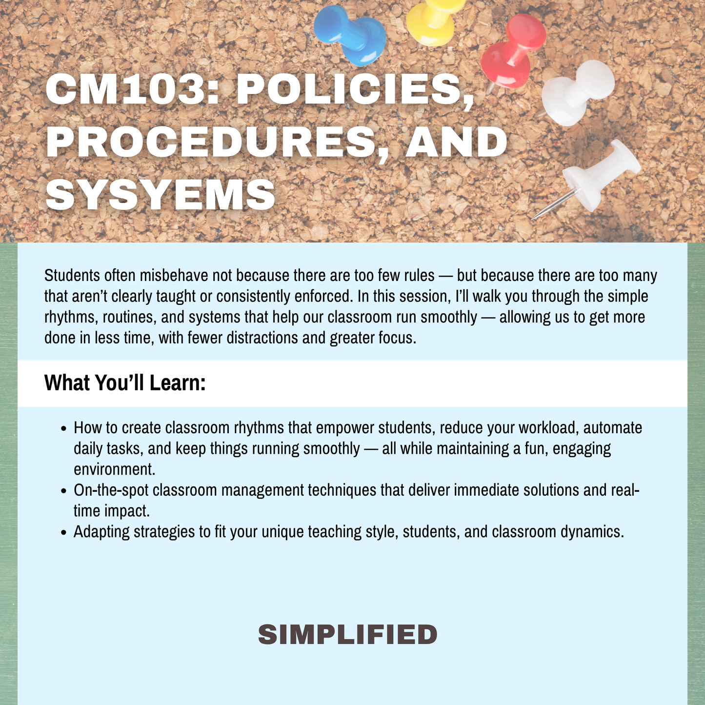 Classroom Management Workshop Series