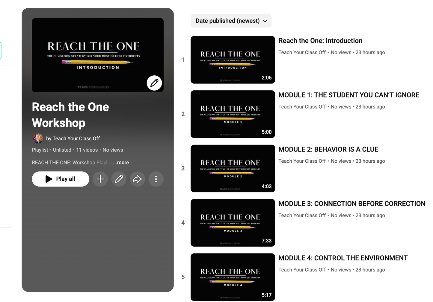 Reach the One Workshop: The Classroom Strategy for Your Most Difficult Students