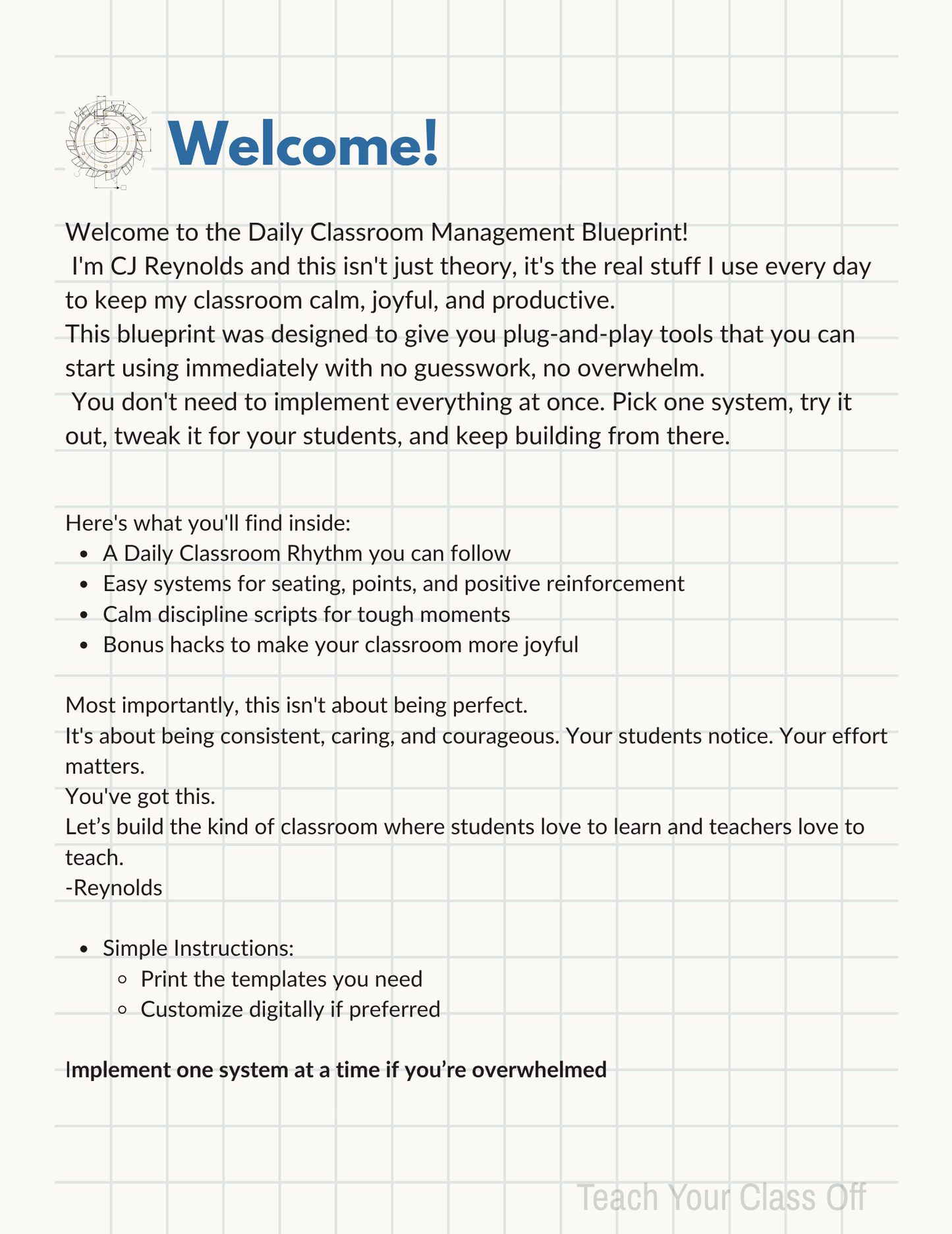 Classroom Management Blueprint