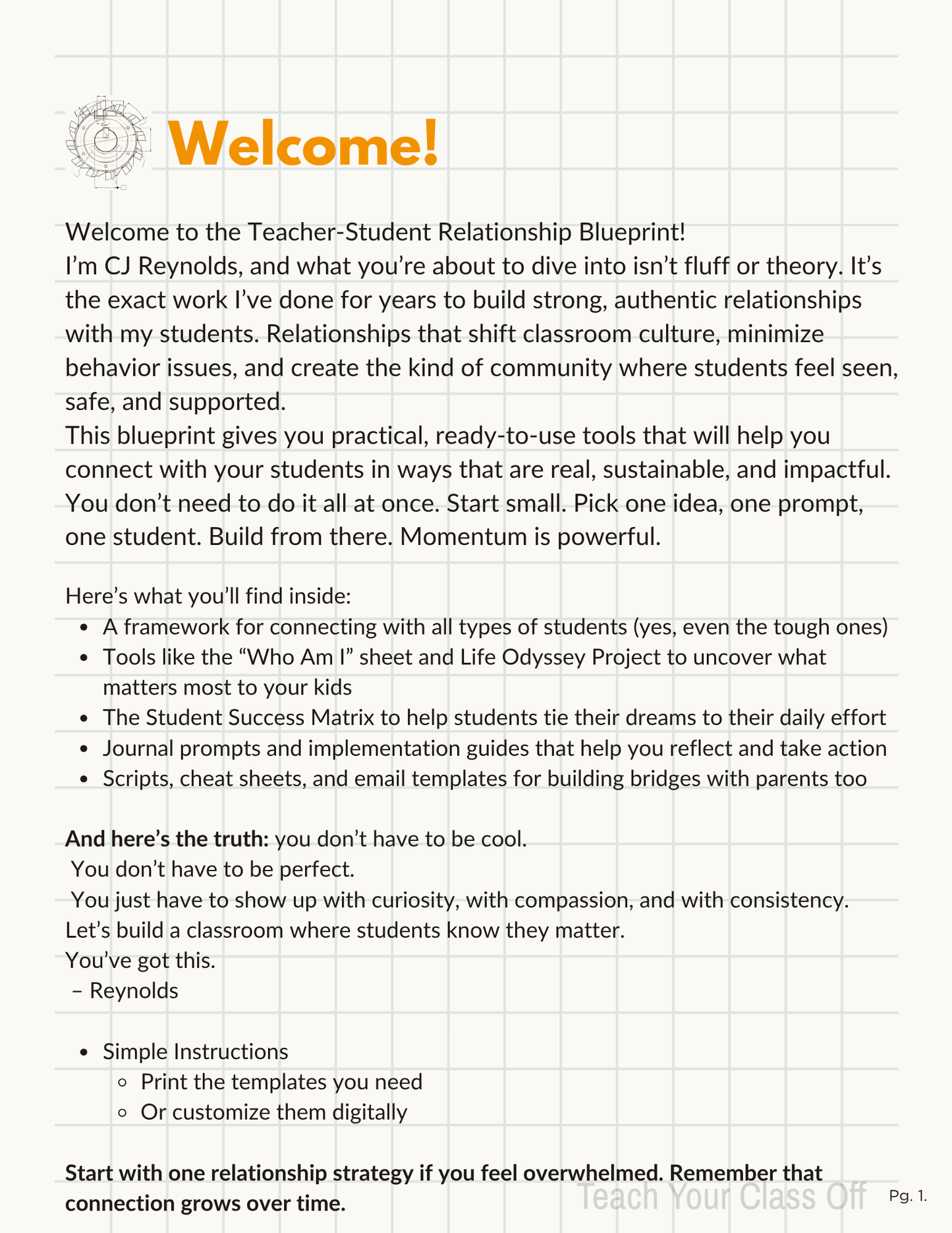 The Teacher-Student Relationship Blueprint