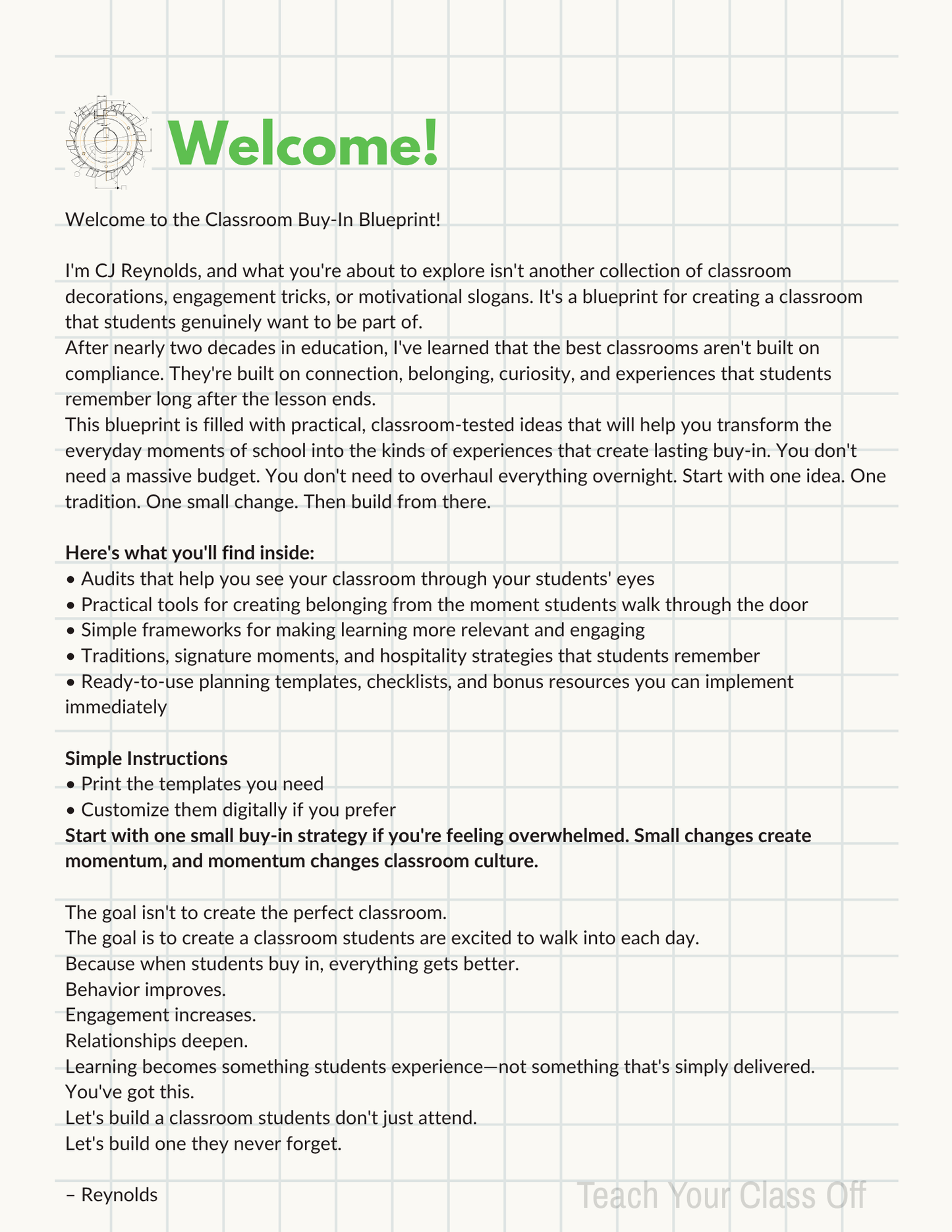 Classroom Buy-In Blueprint